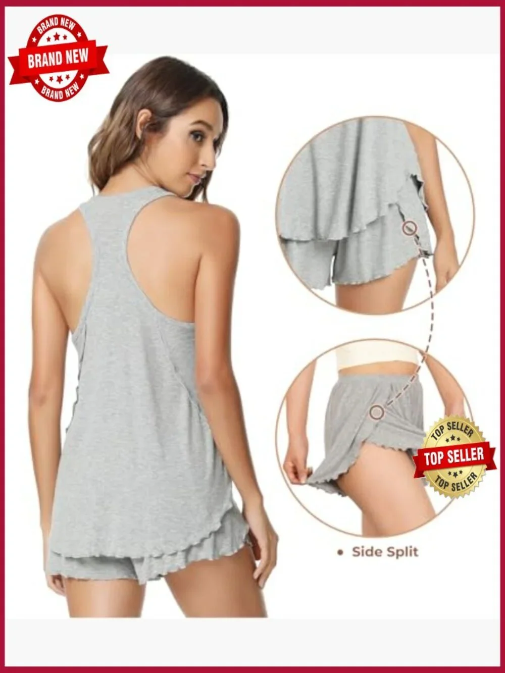 Women's Racerback Tank and Shorts Pajama Set - Cooling Sleepwear